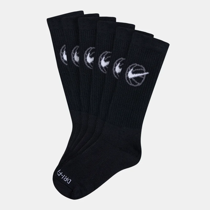 Nike Black Everyday Crew Basketball Socks (3 Pairs) for Men | Best Price UAE